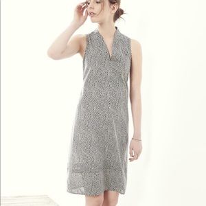 Eileen Fisher Cotton Print V-Neck Shift Dress